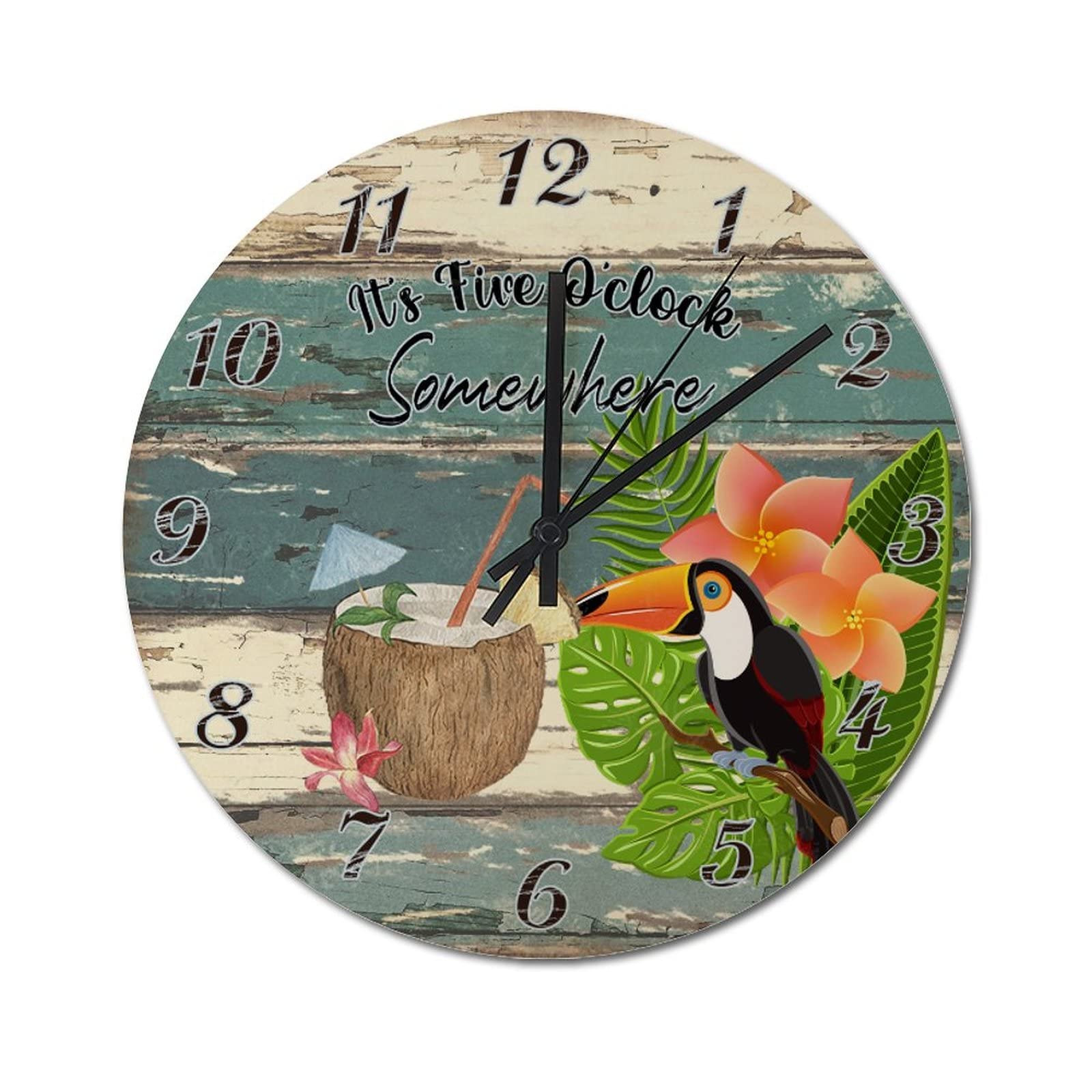 Horloge murale It's Five O'Clock Somewhere cadeau retraite original