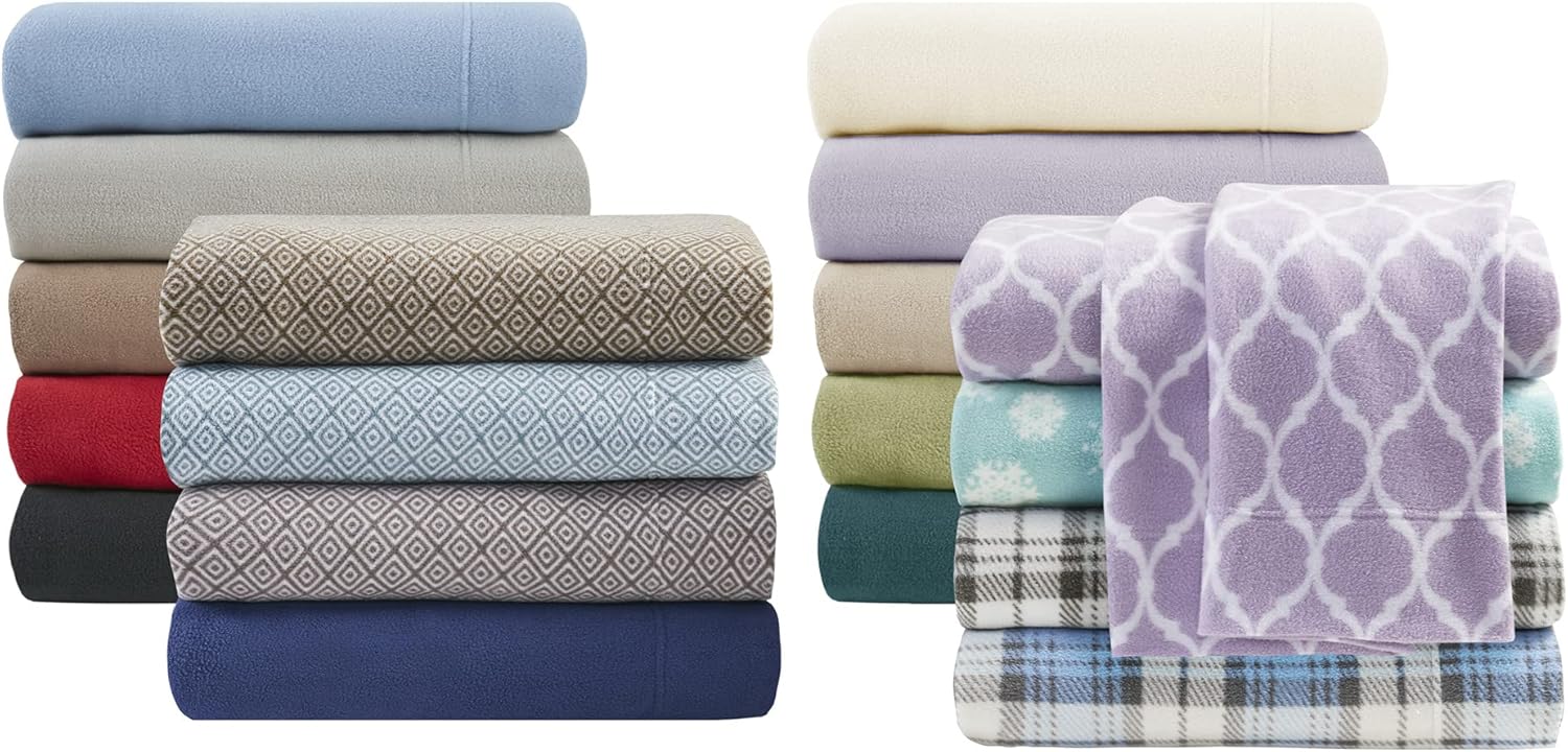 Amazon Crazy 🔥 Deals True North by Sleep Philosophy Micro Fleece Bed Sheet Set, Warm, Sheets with 14 Deep Pocket, for Cold Season Cozy Sheet-Set, Matching Pillow Case, King, Ivory, 4 Piece