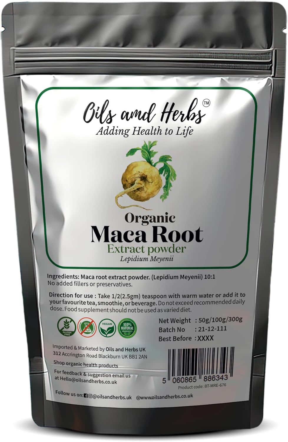 Premium Organic Maca Extract Powder 10:1 – Pure Peruvian Maca for Energy & Hormonal Health | Vegan, UK Packed, Lab Tested, No Fillers