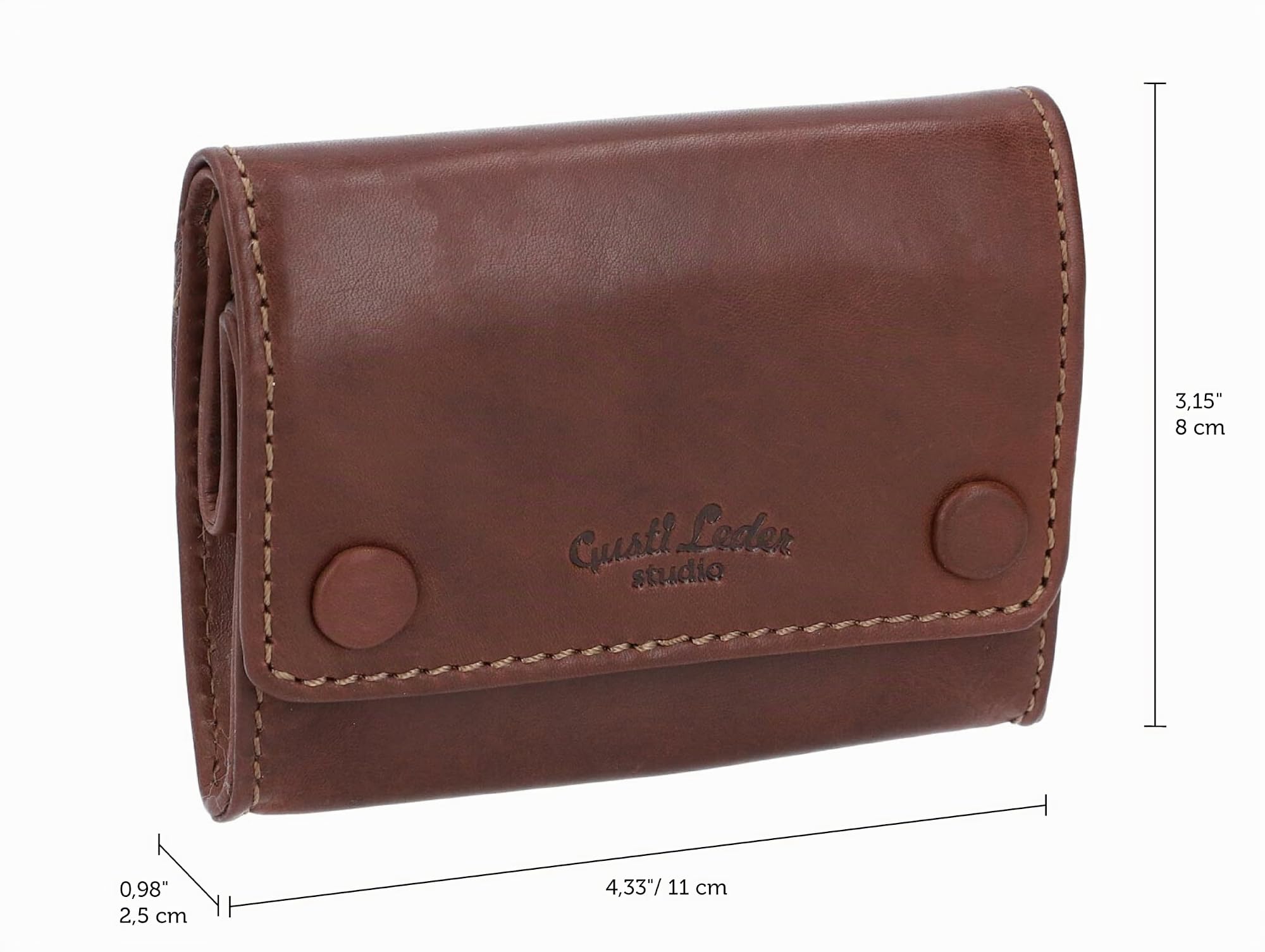 Bolso de Tabaco de Caucho natural Gusti Cuero studio "Lutz" Bolso de tabaco de liar Accesorio Marrón Oscuro 2T17-22-6