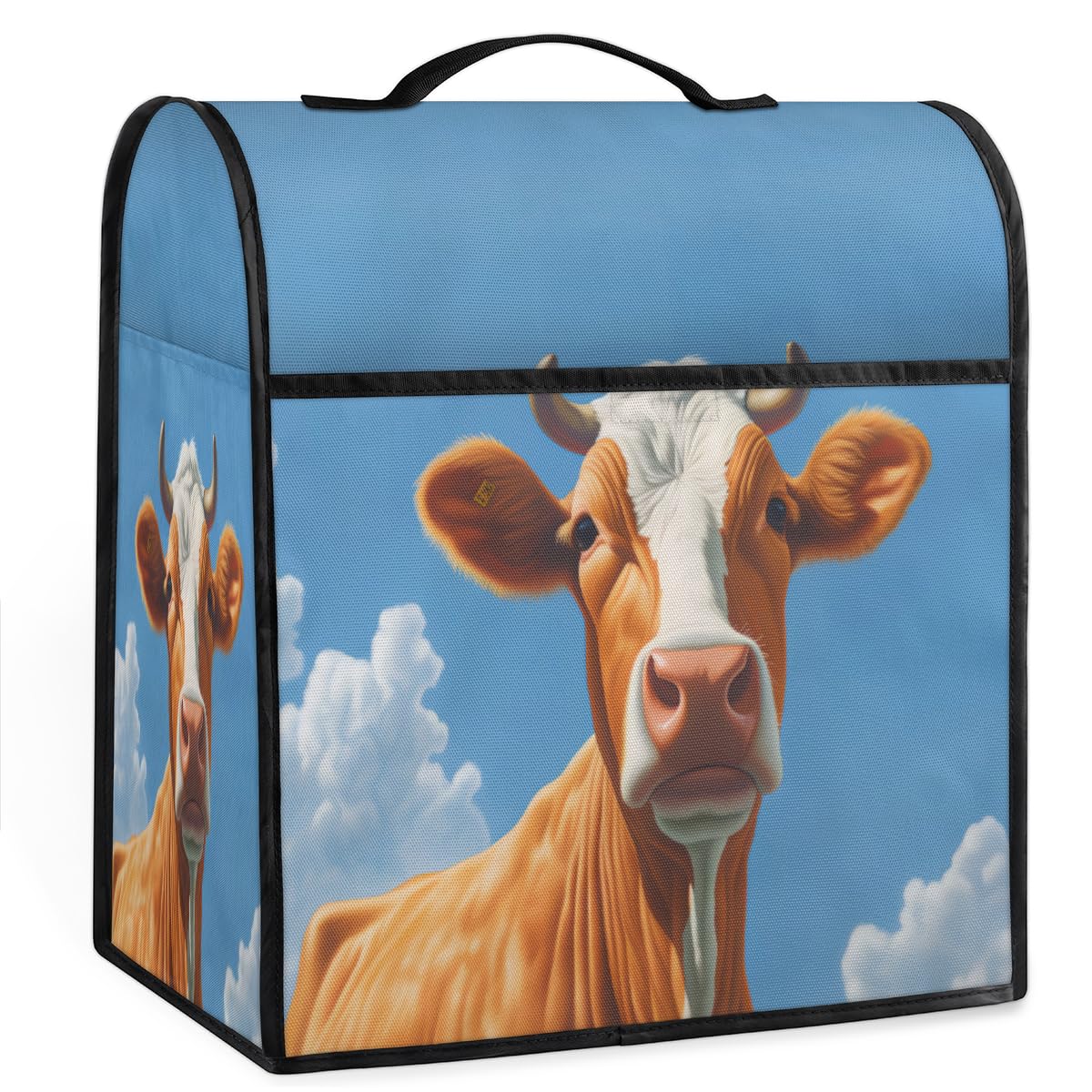 Coffee Maker Cover Cute Watercolor Cow Kitchen Appliance Covers Small Appliance Covers Blender Cover Juicer Cover Dust Covers for Kitchen Appliances with Top Handle and Pockets,Washable,C858