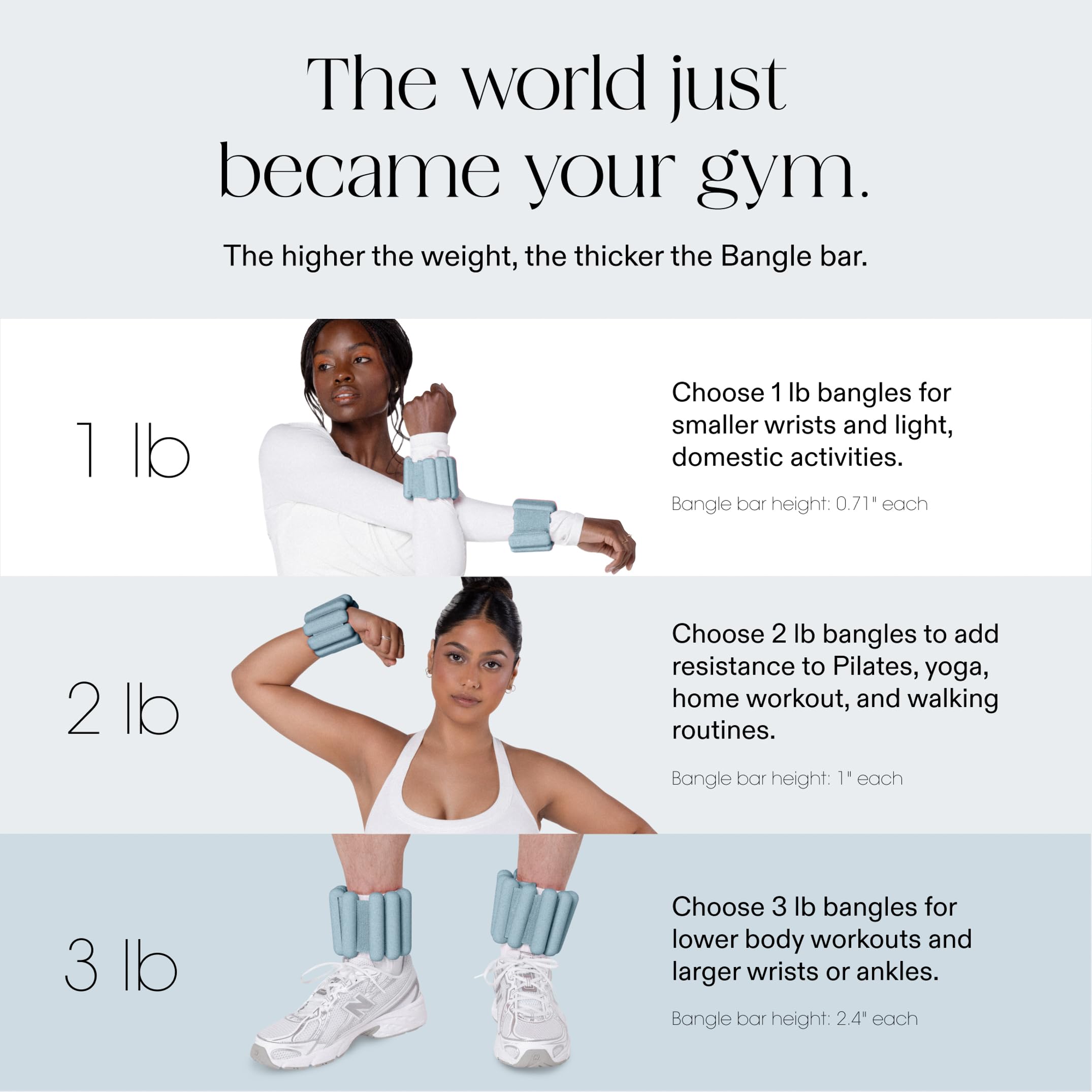 Bala 2 Gewichtsgewichte (0,5 kg und 0,9 kg), verstellbare Gewichte für Handgelenk und Knöchel, Yoga, Tanzen, Barre, Pilates, Cardio, Aerobic, Walking