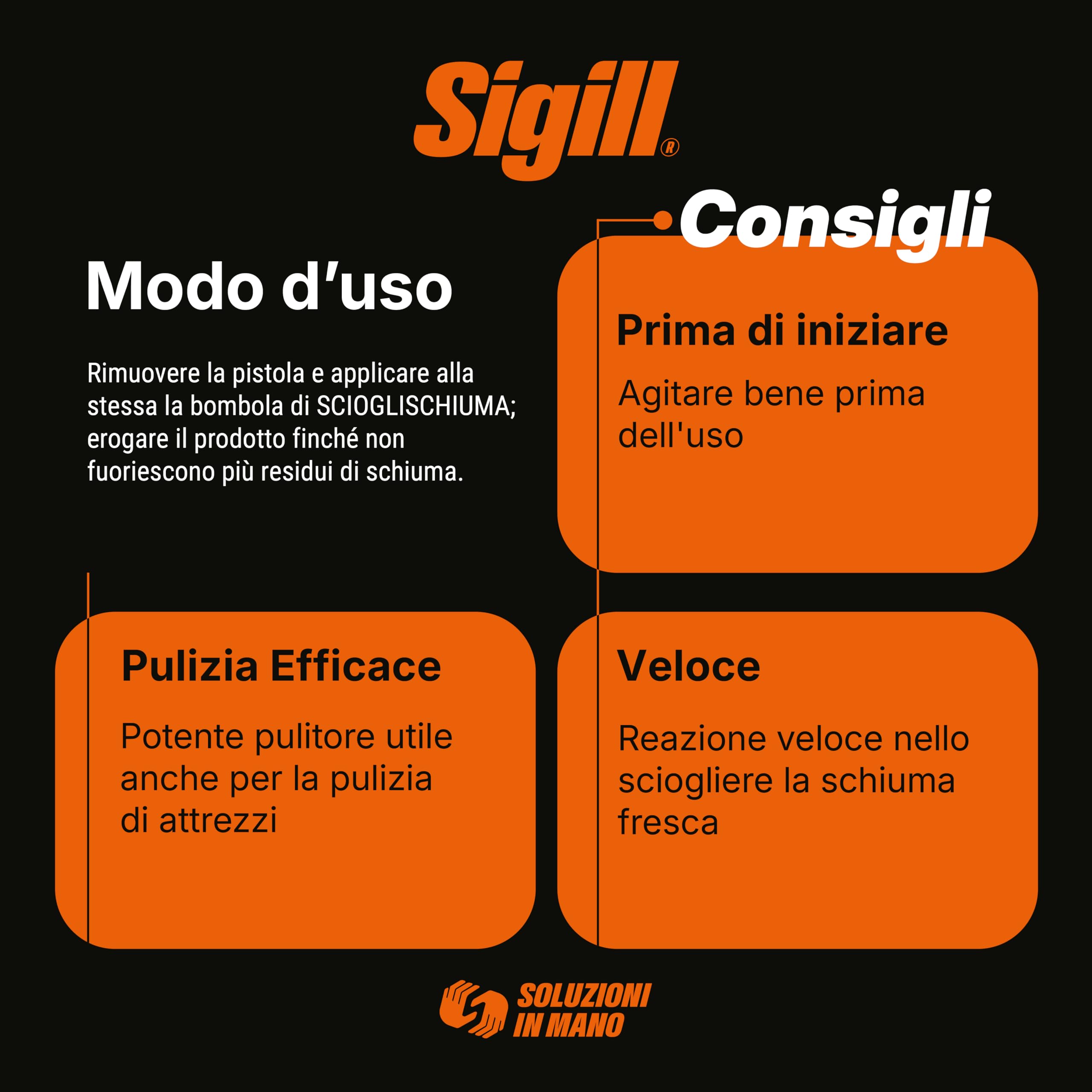 Sigill Scioglischiuma Matic 500 ml - Rimuove Schiuma Poliuretanica Fresca, Pulizia Applicatori