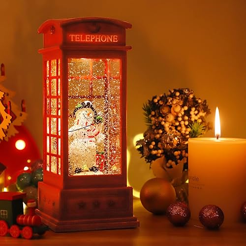 Miniatura 74 de Globo de nieve de Navidad, linterna de Navidad para decoración de habitación en interiores, linterna de agua brillante alimentada por USB/pilas,