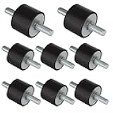 8Pcs M10 Rubber Studs Shock Absorber Anti-Vibration Isolator Mounts, M10-40x30mm Rubber Vibration Isolation Mount with 2 Threaded Studs, for Air Compressors, Pump, Garage Motor, Diesel Engines