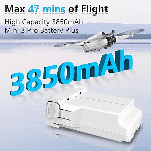 Miniatura 5 de Homesuit Batería Mini 3 Pro de 3850 mAh 3 unidades y cargador de batería bidireccional Mini 3 Pro, compatible con DJI Mini 3Mini 3 Pro - 47 minutos