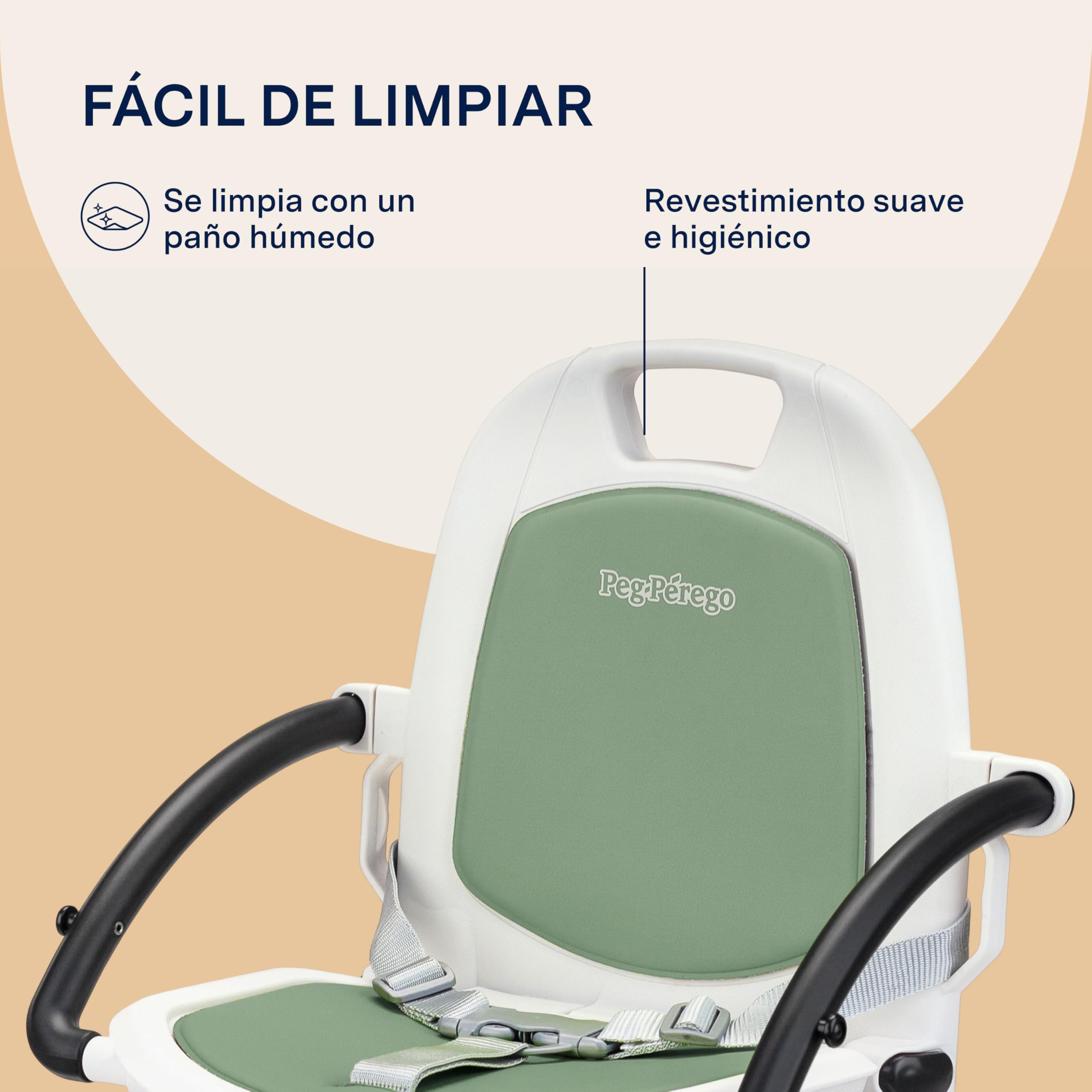 Peg Perego asiento elevado para comer Rialto, Petróleo. Alzador de Asiento Bebé. Trona de Viaje Portátil
