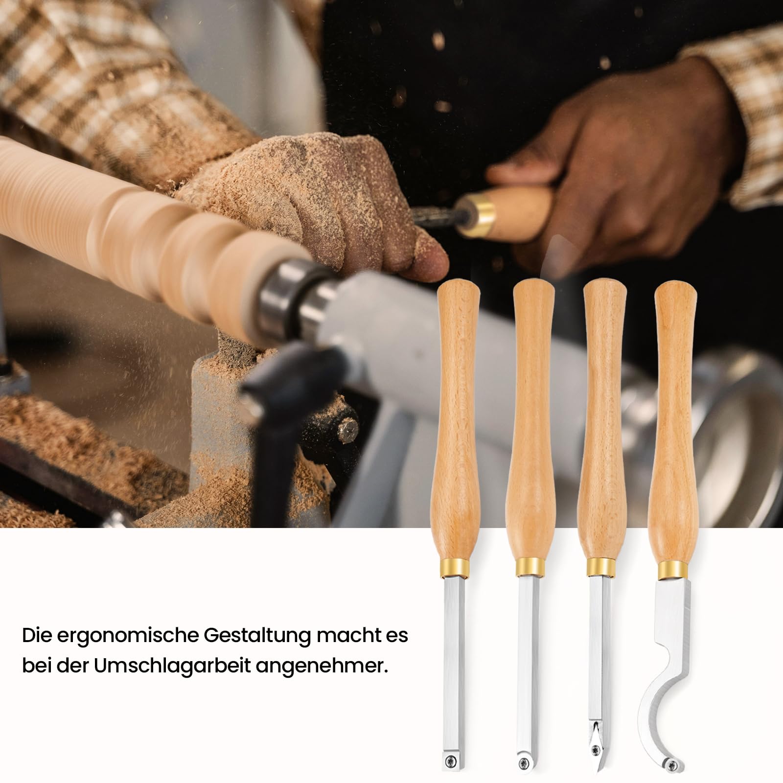 OJTOJT Drechseleisen Set 4-teilig Hartmetall-Klingen Drehmeißel