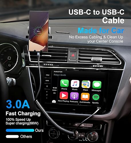 Miniatura 3 de Cable USB C a USB C de 3 pies, paquete de 2 cables de carga USB C en espiral para iPhone 1515 Plus15 Pro15 Pro MaxSamsung Galaxy S23