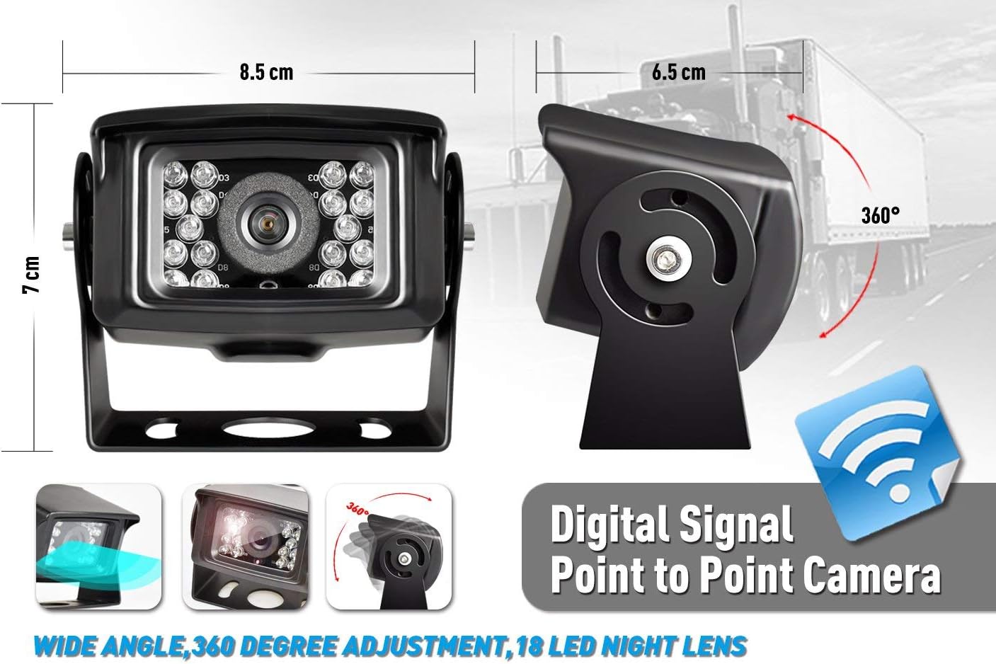 Wireless Single Rear View Camera Only for ZEROXCLUB W01 and WX02 System (HD★ Ver.)