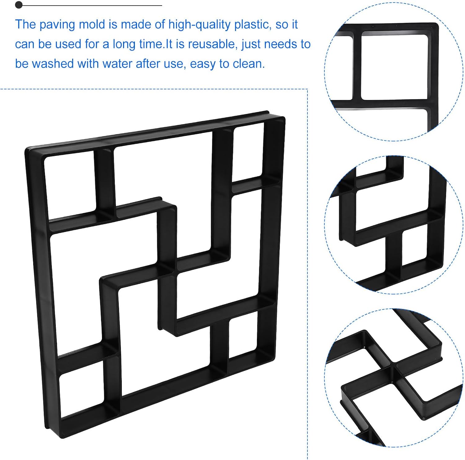 Healeved DIY Cement Floor Tile Mold Garden Path Paving Mold, Reusable Outdoor Stepping Stone Maker for Patio Walkway Landscaping, Plastic Floor Tile Mould for Home and Garden