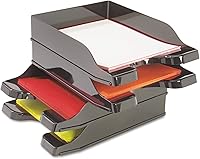 Vista 1 de Deflecto 63904 Bandeja apilable multidireccional, 10 pulgadas x 13-3/4 pulgadas x 2-1/2 pulgadas, 2/ST, BK