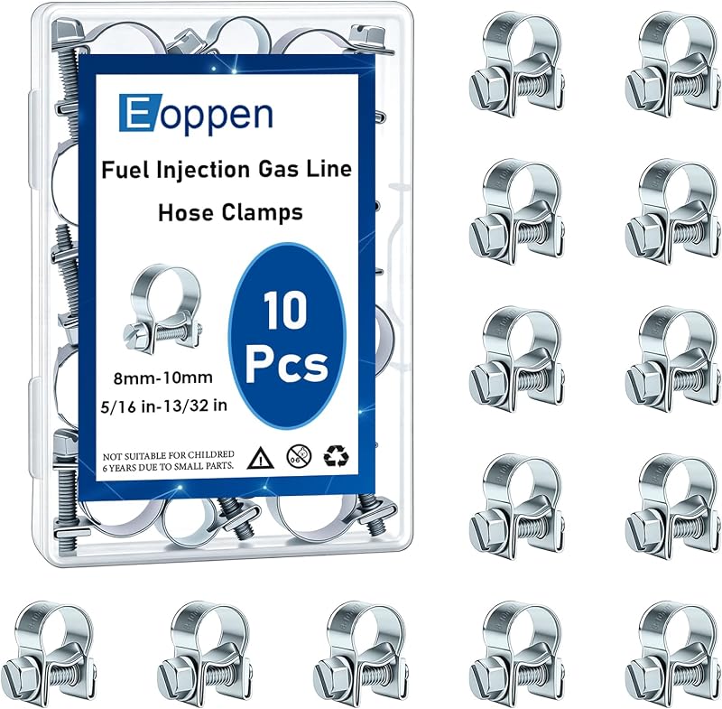 Abraçadeiras para Mangueira de Injeção de Combustível Eoppen 8–10 mm – Kit com 10 unidades