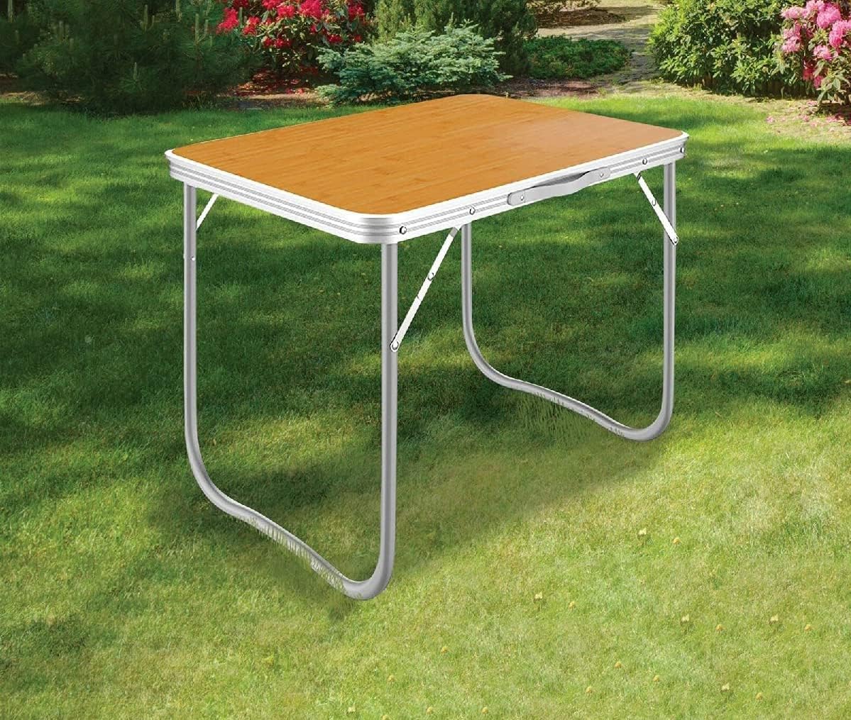 Unibos Camping Table Portable Picnic Table Aluminium Folding Table Indoor Outdoor Table Heavy Duty Garden Trestle Set for BBQ Picnic Party, Load Capacity 15KG (Orange)