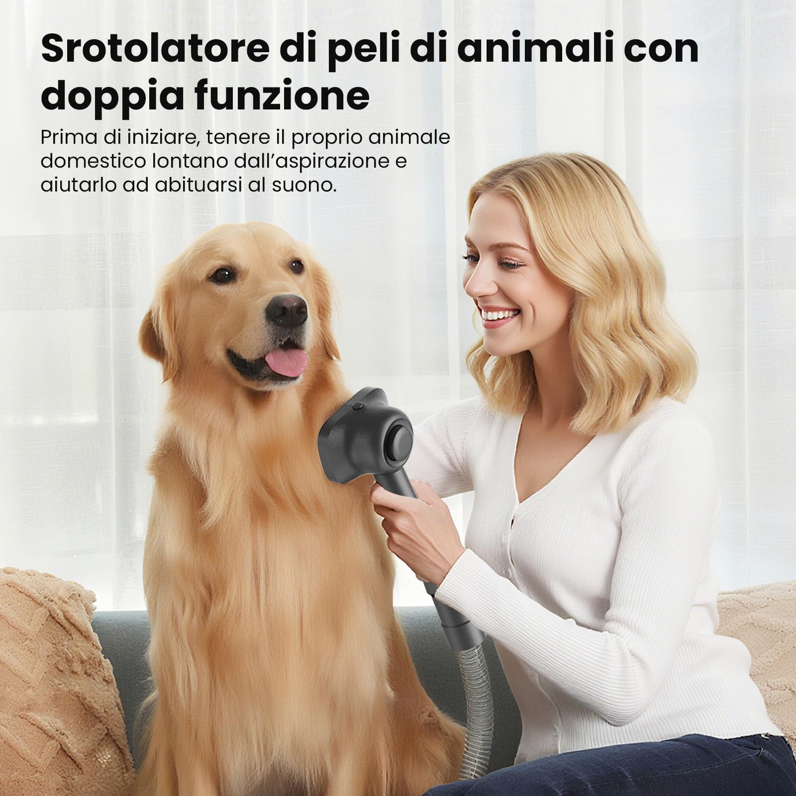 Circlio FURGO Flex V16 Aspirapolvere Senza Fili, 600W/58000Pa/80Min, Scopa Elettrica Senza Fili con Tubo Pieghevole, Tubo Estensibile da 1m, Srotolatore di Peli di Animali, Per Pavimenti/Tappeti