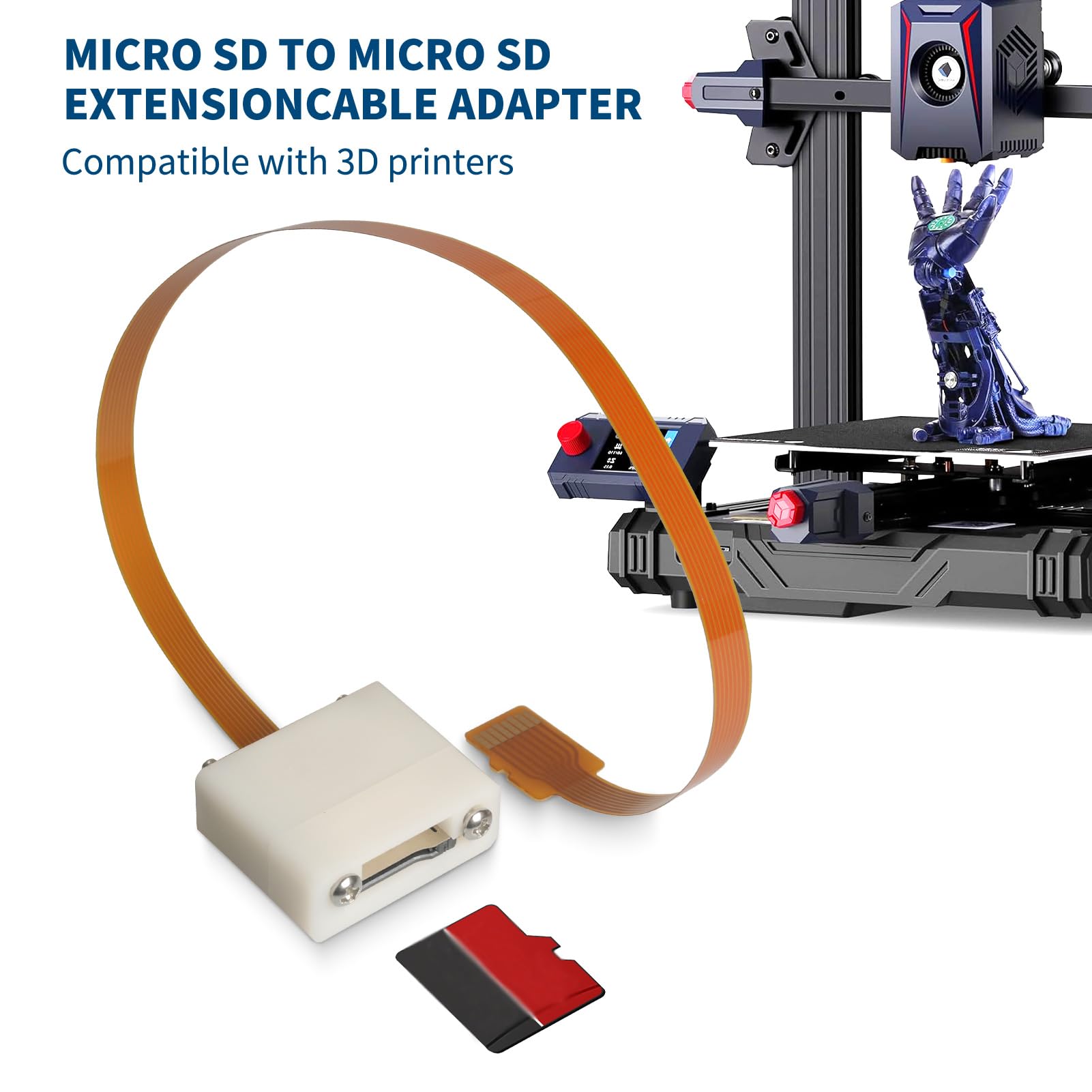 Câble d'extension de carte Micro SD (TF) de 25 cm, flexible monté sur panneau, câble d'extension FPC, câble adaptateur de lecteur de carte TF, adapté pour les armoires, les châssis et les