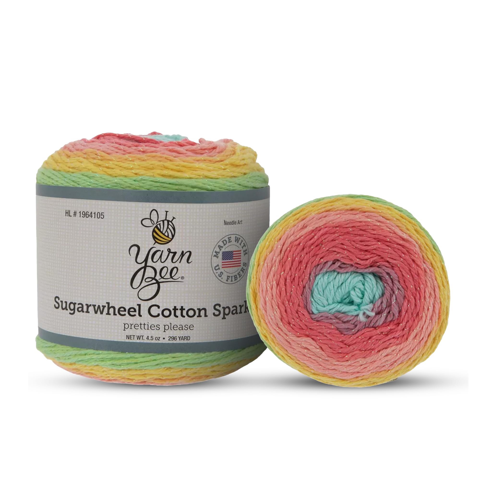 Yarn Bee 3 - Light Yarn for Crocheting & Knitting – Soft Yarn Skein – 335 Yards of Cotton Yarn for Crocheting Blankets, Hats, & More – Craft Supplies for Handcrafting, Pretties Please