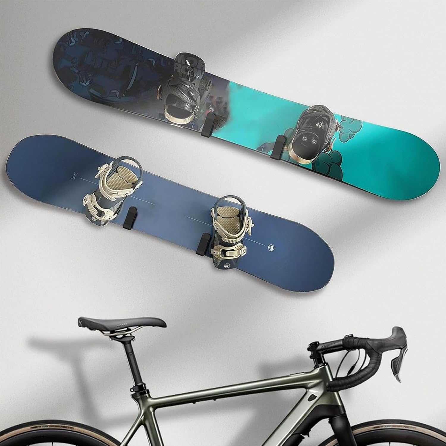 EXIN DECHEN 4 Piezas Soporte Skate Pared, Negro Estante de Exhibición para Snowboard Soporte de Pared para Monopatín con Tornillo para Tablas como Monopatines, Longboards, Wakeboards