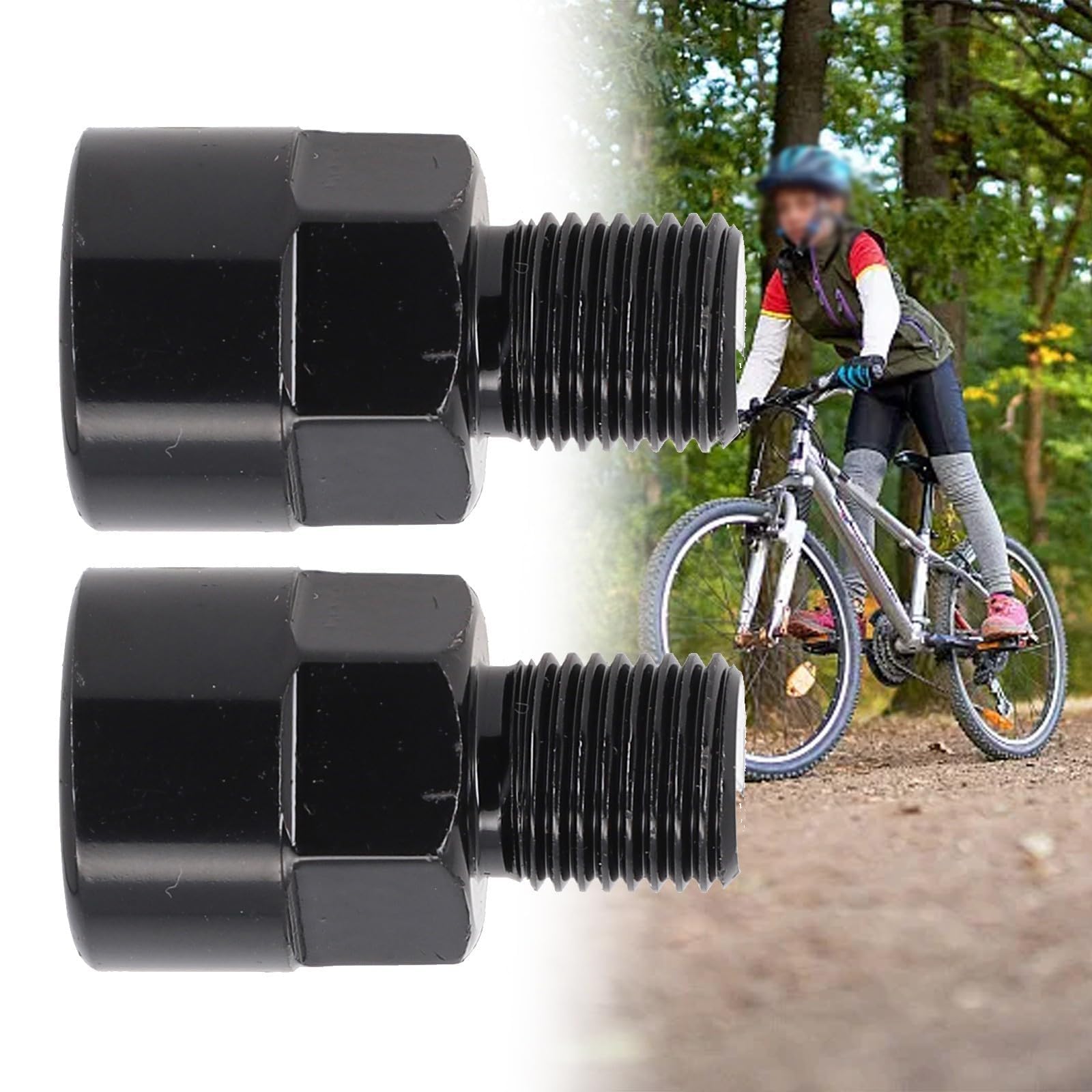 HAUINVC Bike Pedal Adapter 1/2 inch to 9/16 inch Bicycle Pedal Extenders Adaptors Cranks Convert Bicycle Pedal Adapter Fits Aluminum Alloy Bike Foot Pedal Adapter Spacer