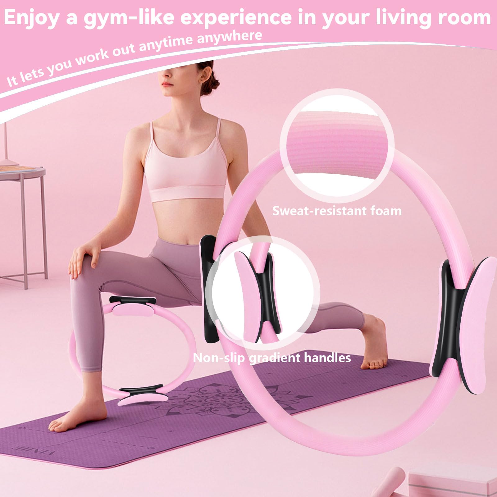 Pilates Circle Essentials,13 Impostare Kit Pilates Casa, Kit da Yoga da Donna, per Allenamenti Casa e Studio