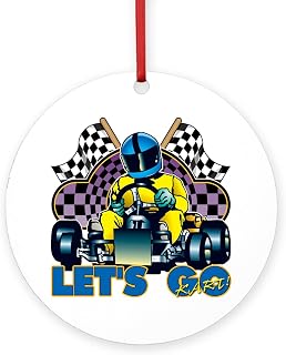 CafePress Let's Go Kart Round 4" MDF Holiday Ornament