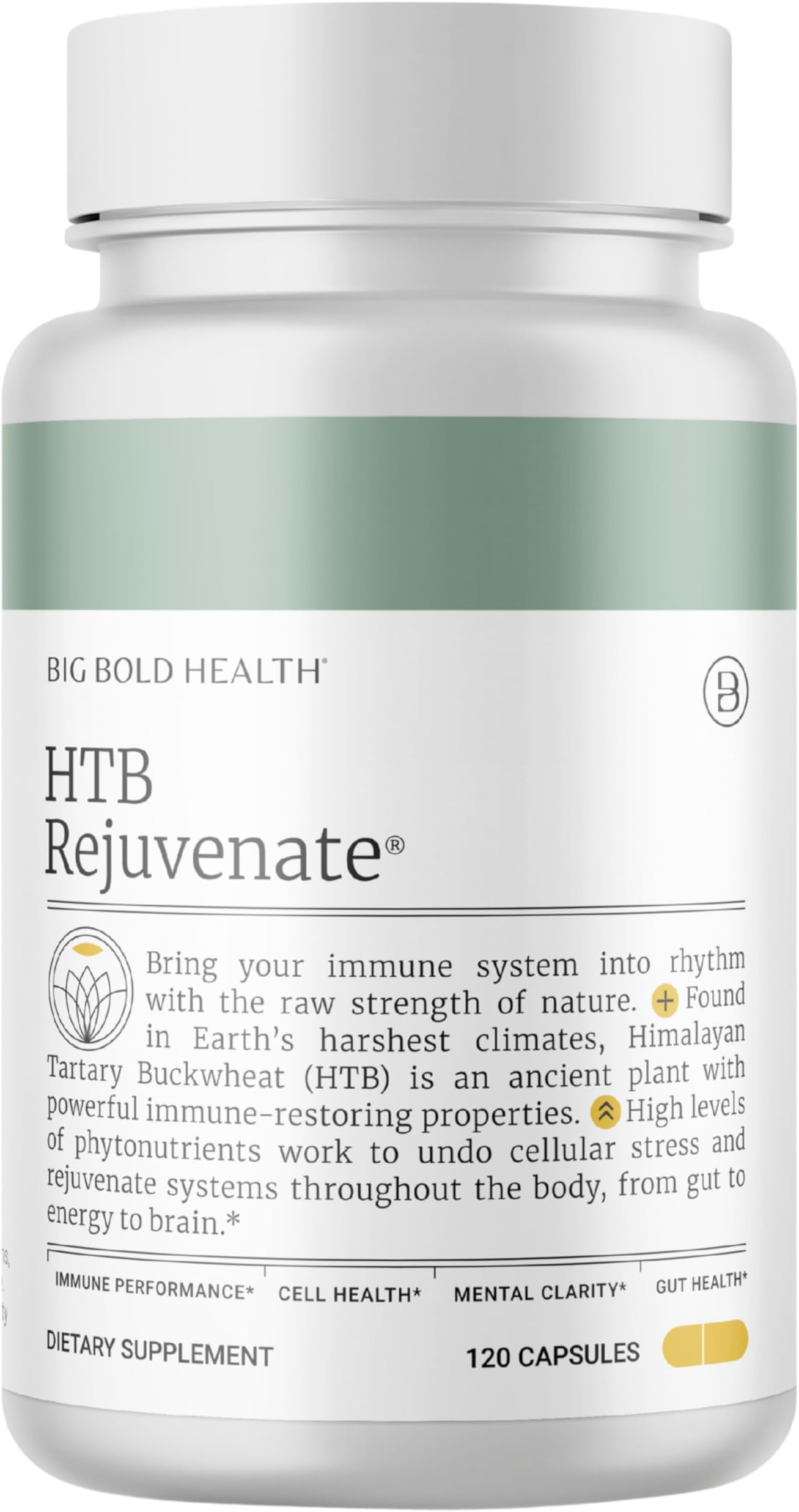 BIG BOLD HEALTH HTB Immune Rejuvenate - Polyphenols Supplement for Immune Support with Himalayan Tartary Buckwheat - Gluten Free, Dairy Free, Non-GMO Formula - 120 Vegetarian Capsules (2 Month Supply)