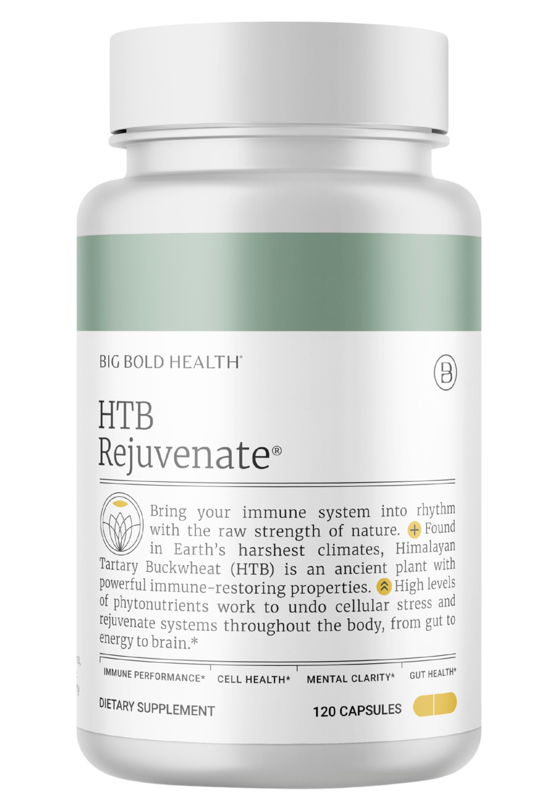 BIG BOLD HEALTH 2 Month Supply - HTB Rejuvenate - Immune Support Supplement - Himalayan Tartary Buckwheat Supplement for Immune Rejuvenation and Immune Support (120 Capsules)