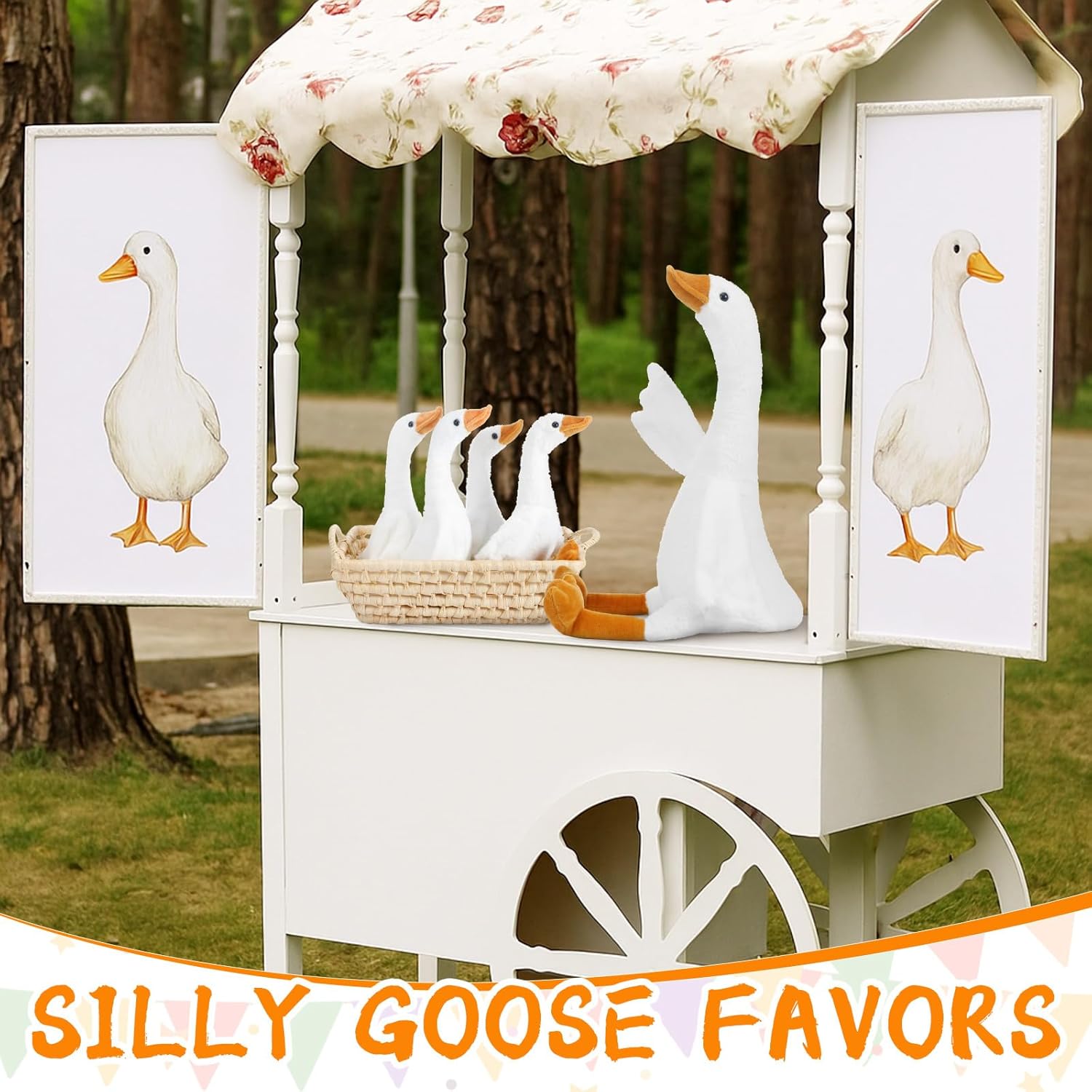 Sosation 5 Pcs Goose Stuffed Animal 23.6 Big Silly Goose Plush Stuffed Toy with 4 Babis Plush Set Farm Animal Gifts Christmas Decor for Home Nursery Sleeping Room Birthday Party Favors