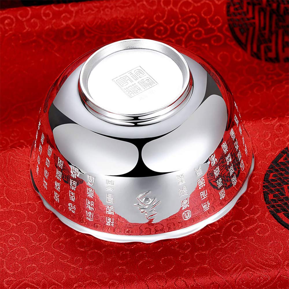 Bol à céréales en argent sterling, bol à soupe, riz, bol de nouilles instantanées, bol à fruits et à salade, fabriqué à la main, facile à nettoyer, pratique comme cadeau, 204 g