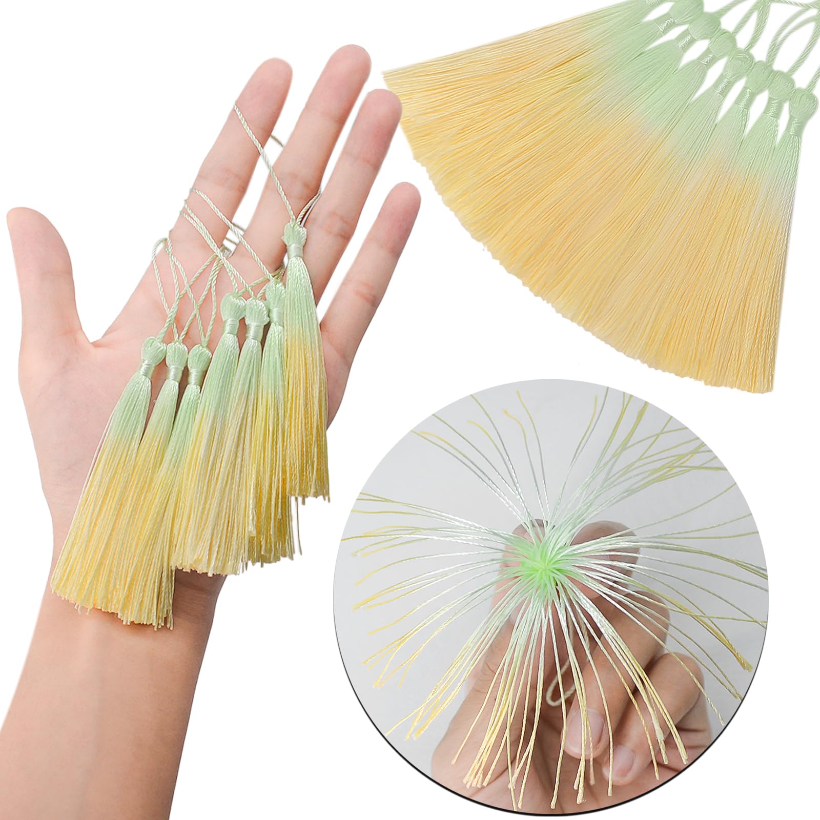 50PCS Mini Silk Tassel for Craft DIY Bookmark Cute Jewellery Making Beaded, Girl Earring, Keyring, Graduation, Small Key - Image 3