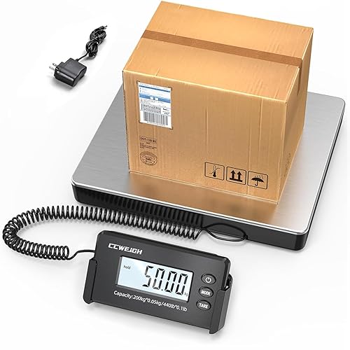 Báscula de envío resistente, pantalla oculta montada en la pared de alta precisión de 440 libras, báscula de pesaje multifunción portátil para