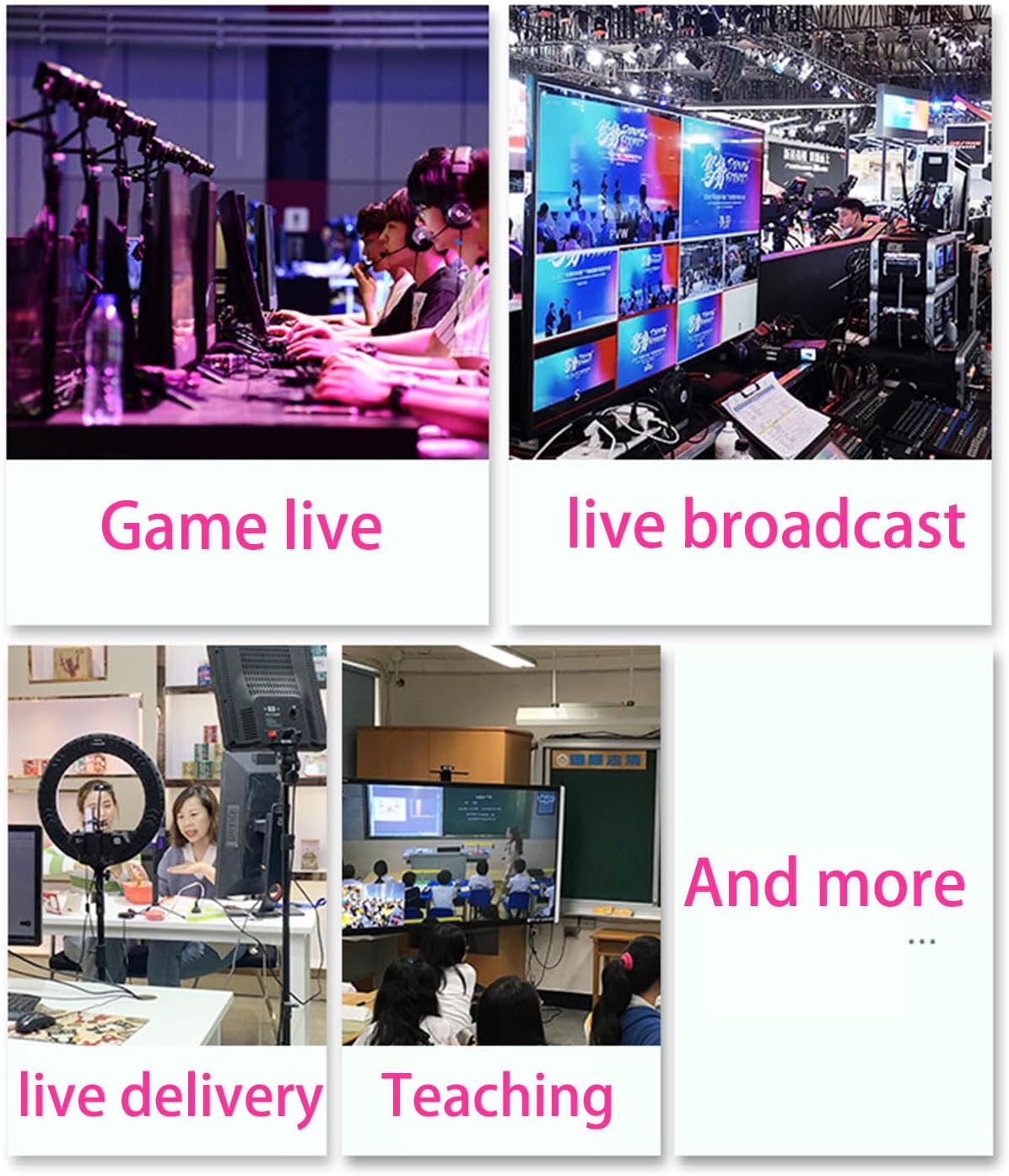 Live Streaming Video Mixer, 4 HDMI 4 Channel Input Video Switcher 2 Output HDMI Switcher, Support 1080P@60Hz, HDCP 1.4, Digital Audio Mixer Professional Streaming