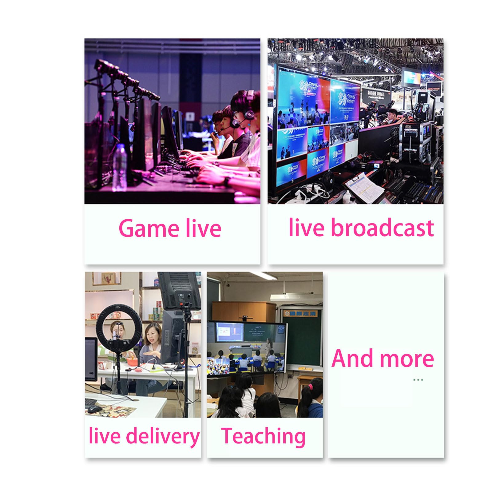 Live Streaming Video Mixer, 4 HDMI 4 Channel Input Video Switcher 2 Output HDMI Switcher, Support 1080P@60Hz, HDCP 1.4, Digital Audio Mixer Professional Streaming