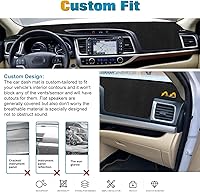 Vista 7 de x xotic tech Funda para salpicadero de consola central precortada, antideslizante, protector solar y antideslumbrante, alfombrilla para salpicadero