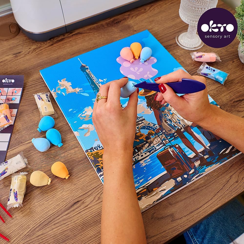 OKTO Art Kit Greetings from Paris | Arts & Crafts DIY Painting with Modeling Claу | Claу Kit for Painting | Painting Kits for Adults for Home Decoration Claу for Adults