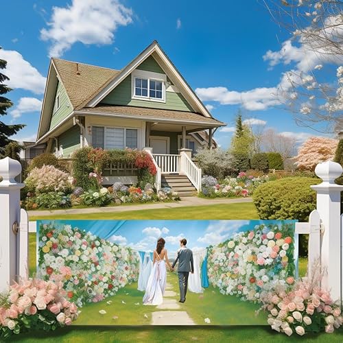 Miniatura 3 de Pancartas y letreros personalizables, texto HD y fotos para fiestas, negocios, cumpleaños, exteriores e interiores (8 x 4 pies)