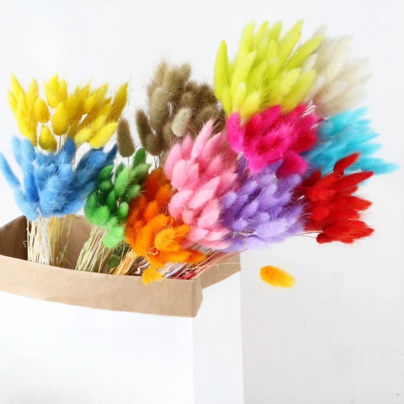 60 bouquet di fiori secchi naturali di pampa da 45 cm, con coda di coniglio, bouquet floreale per matrimoni, decorazioni per la casa, per foto, blu reale