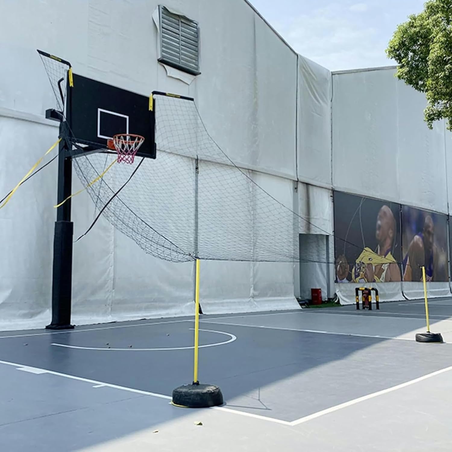 Basketball Practice Network Heavy Duty Ball Shooting Trainer for 3-Point Shots/Jumpers/Free ThrowsLarge Rebounder Basketball Trainer with Net