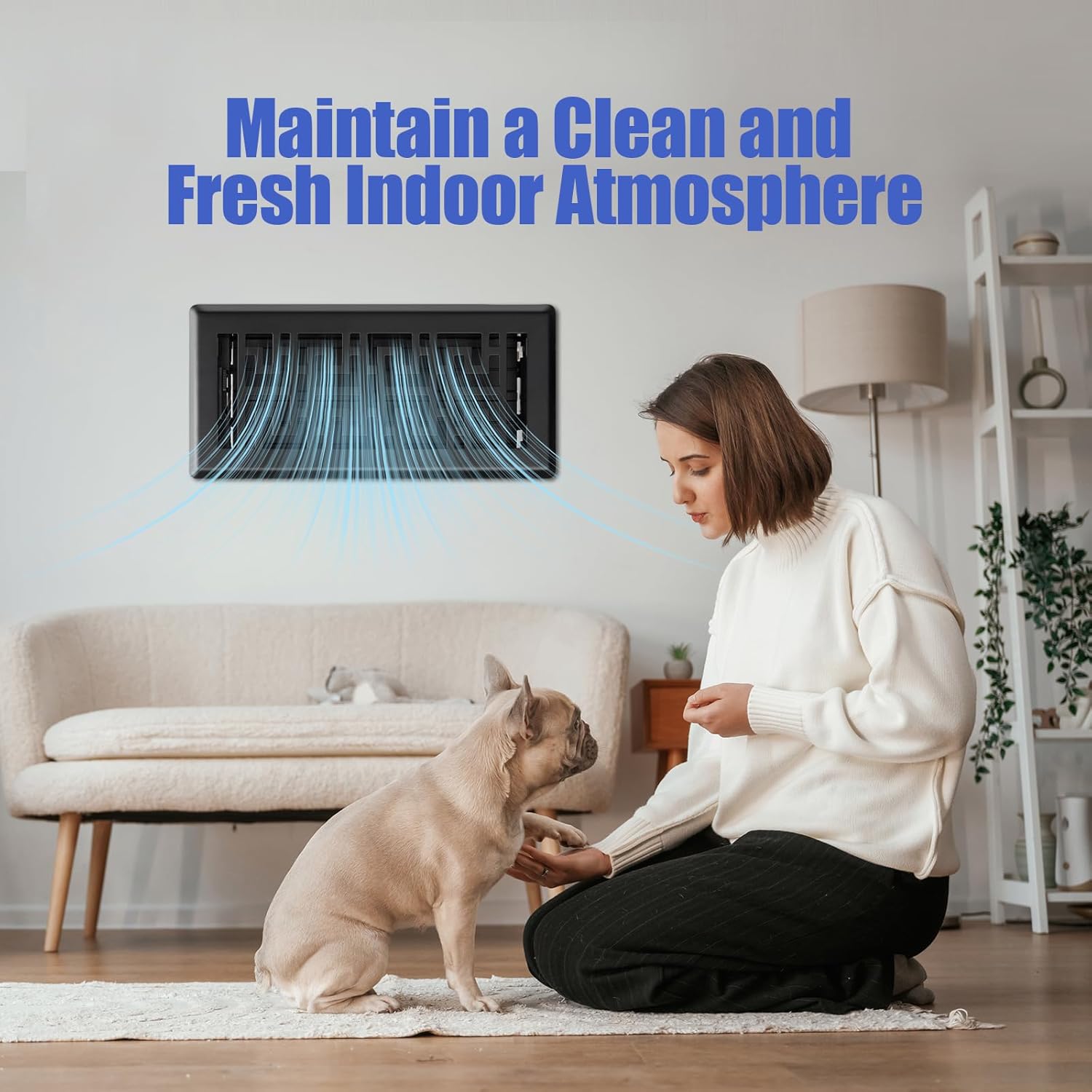 Floor Register 4X10 Inch Floor Vent Covers Heavy Duty Steel Floor Vents Adjustable Vent Register with Rust Resistant Coated Surface for Home Office Walls Floor Grills and Vents 2 Pack Black