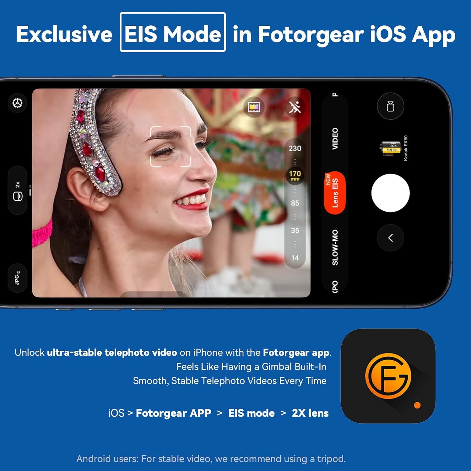 Fotorgear T‑Mount 2X Telephoto Lens for iPhone 15/16/17 Pro Max & Samsung S24/S25 Ultra, High Clarity Phone Lens for Concert, Music Festival, Travel & Sports