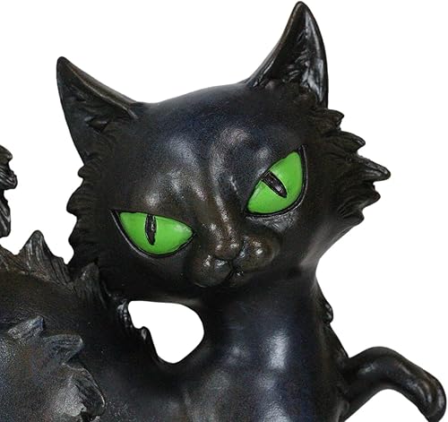 Miniatura 7 de Ebros Gift Wicca Witchcraft - Figura de gato negro con ojos verdes, ocultista paganismo paranormal de Halloween