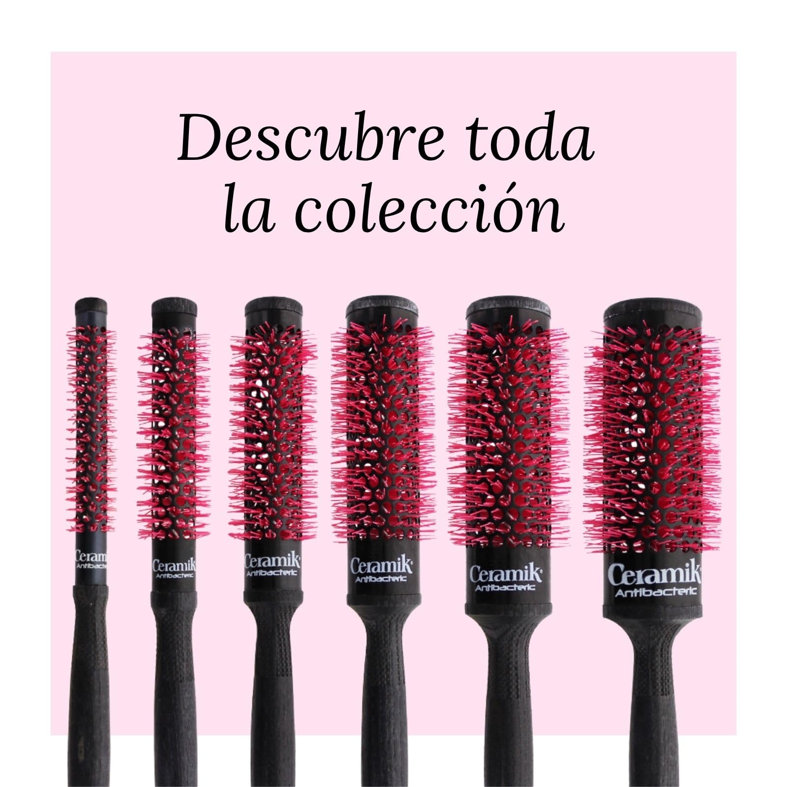 TEK Ceramik Oxy – Juego de 6 cepillos redondos (13/18/24/30/36/42 mm) – Barril de cerámica – Para todo tipo de cabello – Fabricado en Italia