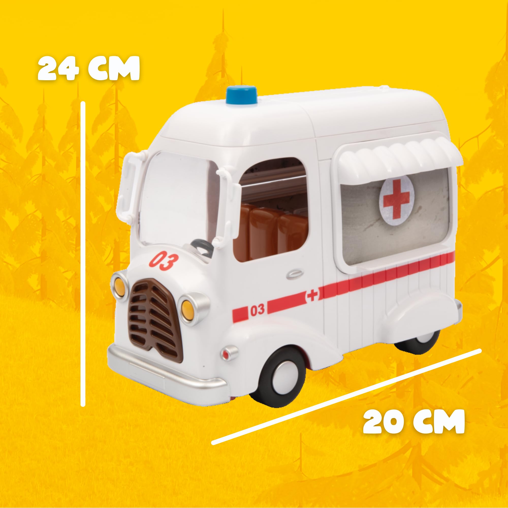 MASHA & THE BEAR - Ambulanza Di Masha E Orso, Veicolo Con Vano Apribile E Bambola Masha Dottoressa Da 12 Cm Inclusa, Ricca Di Accessori, Per Bambini e Bambine dai 3 anni