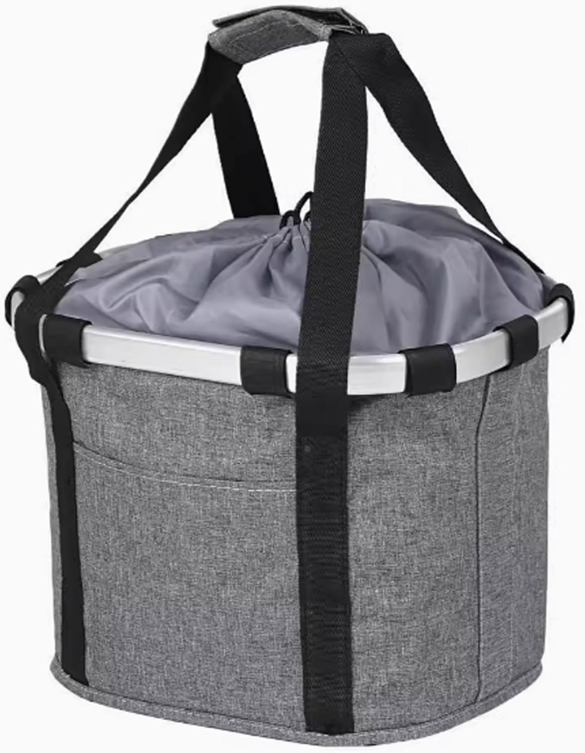 Pet Car Basket,Bicycle Dog Seat Car Basket,Aluminum Front Pouch,Quick Release Front Portable Folding Dog Bag,Universal For Dogs And CatsOxford Cloth,Aluminum Alloy Frame,Load Capacity10KG(Gray)