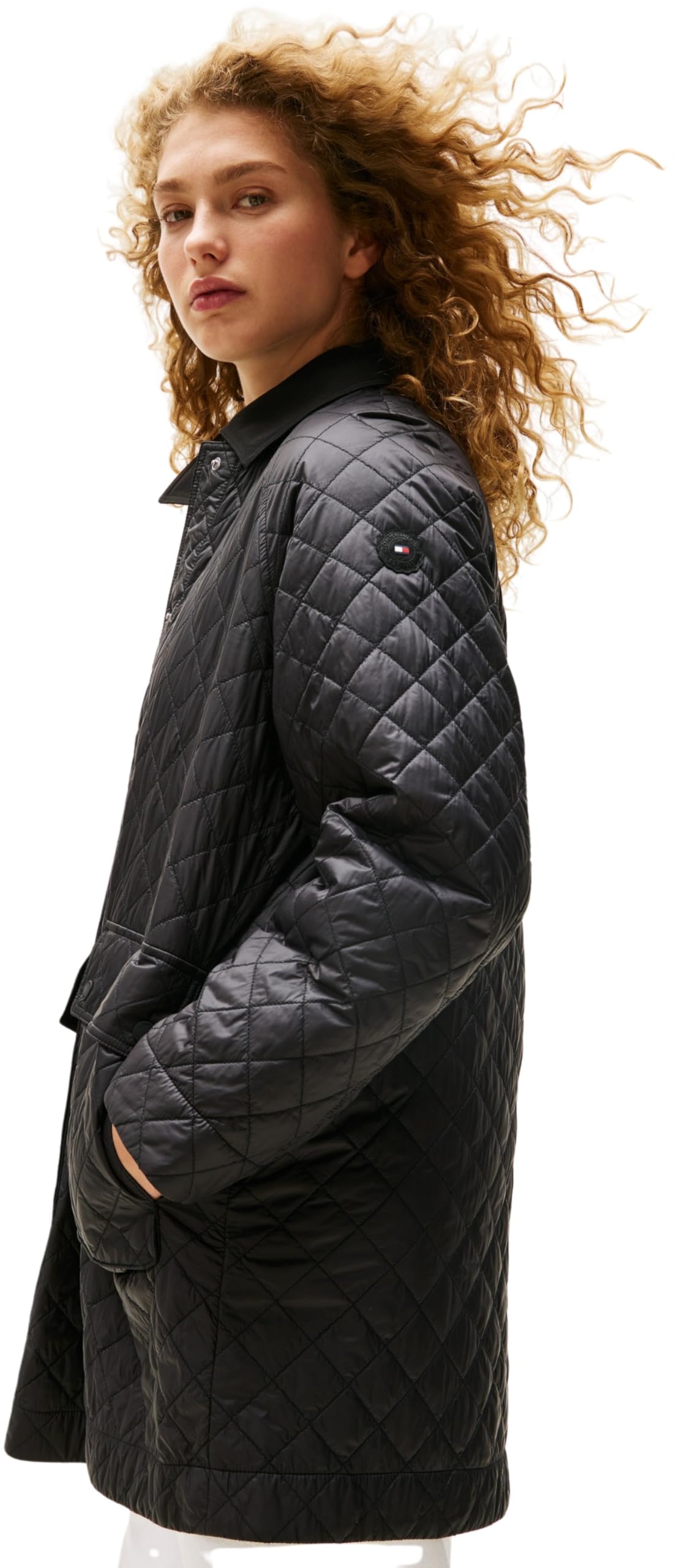Tommy Hilfiger Donna Giacca Imbottita Padded Nylon Quilted Lunga