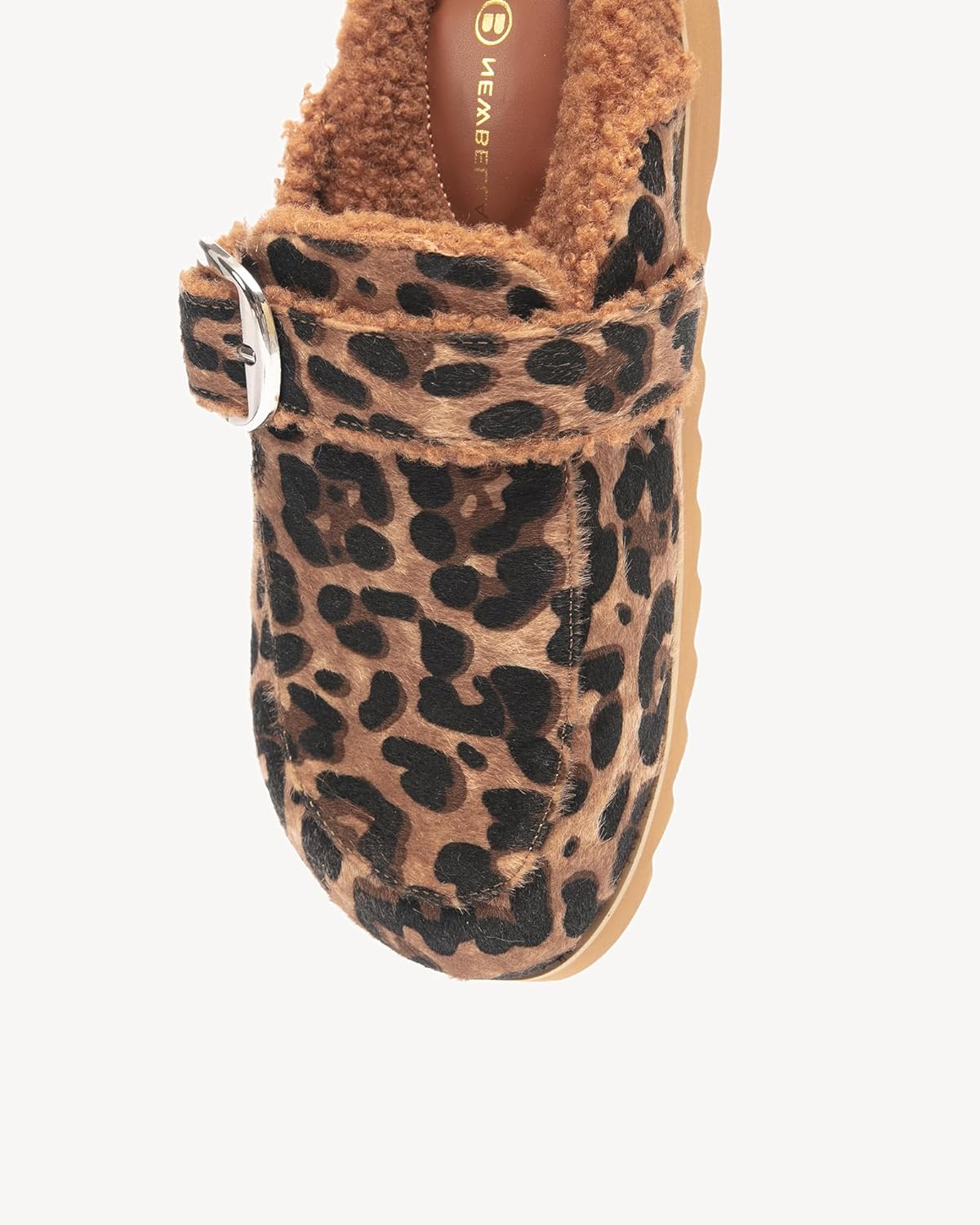 NEWBELLA Women's Fur Lined Clogs - Thick Sole Slip On Flat Shoes, Warm Fall & Winter House Shoes for Indoor & Outdoor Wear - Image 2