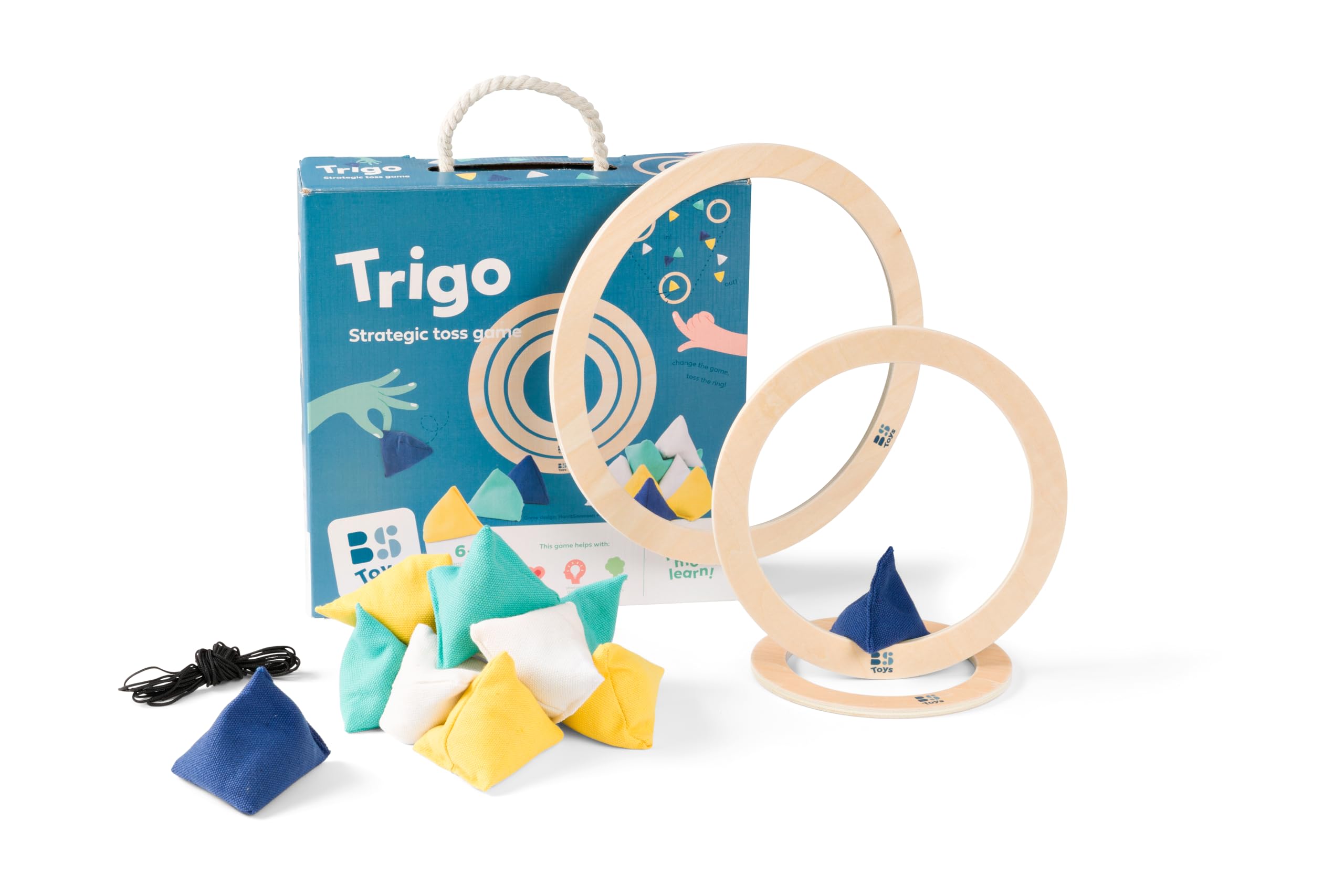 BS Toys – Outdoor Trigo Game – 3 Rings & 12 Fabric Bags – 2-4 Players 6+