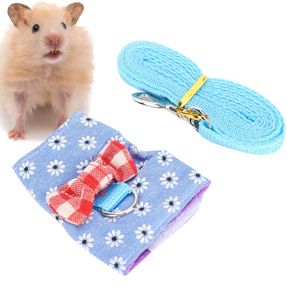 Small Animal Pet Leash Harness Set Breathable Chest Strap Traction Rope for Bunny Hamster Guinea Pig (XS)