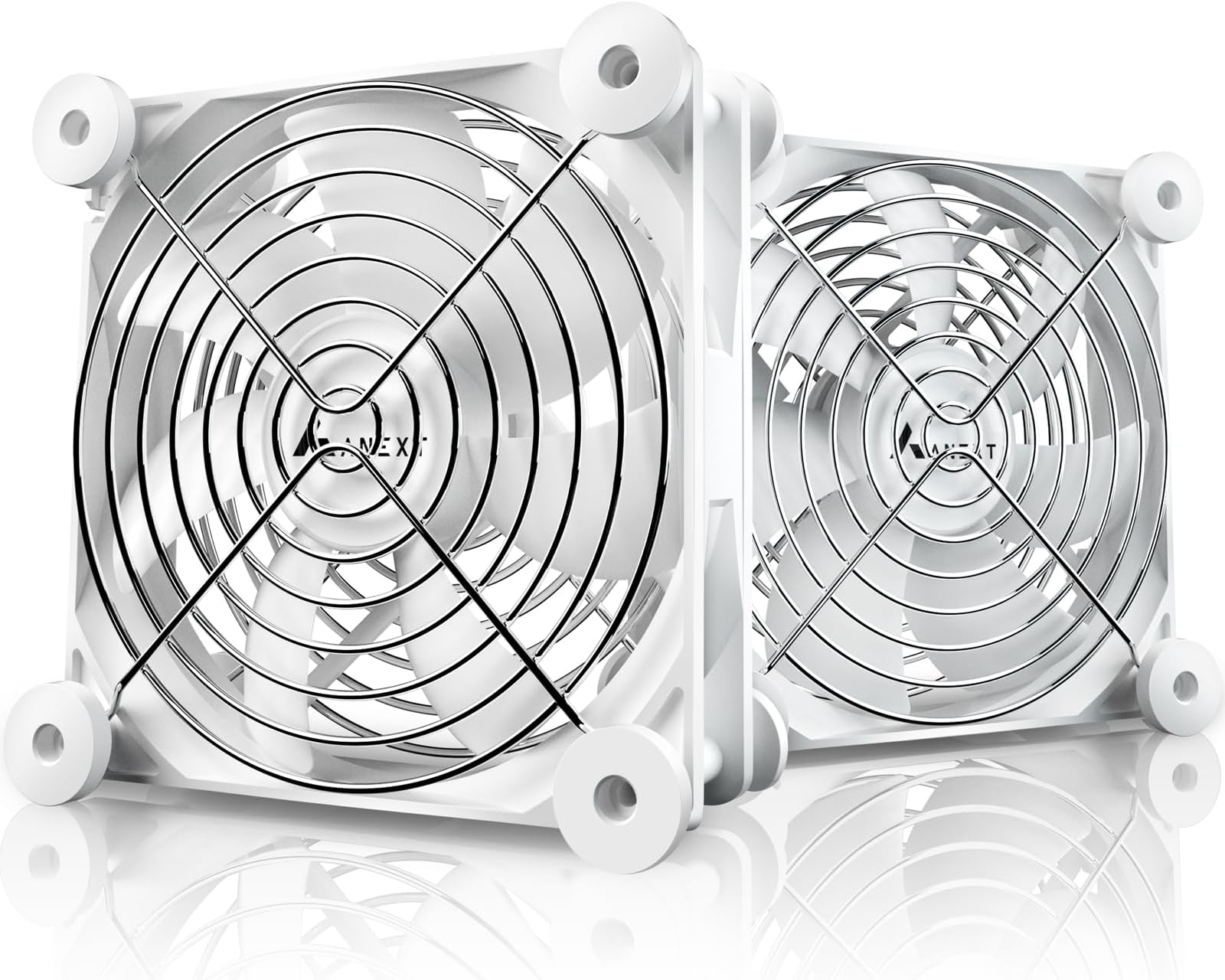 ANEXT, 120mm USB Computer Fan White, 120mm Fan, Silent Fan for Receiver DVR Playstation Xbox Computer Cabinet Cooling, 2 in 1 Packs White
