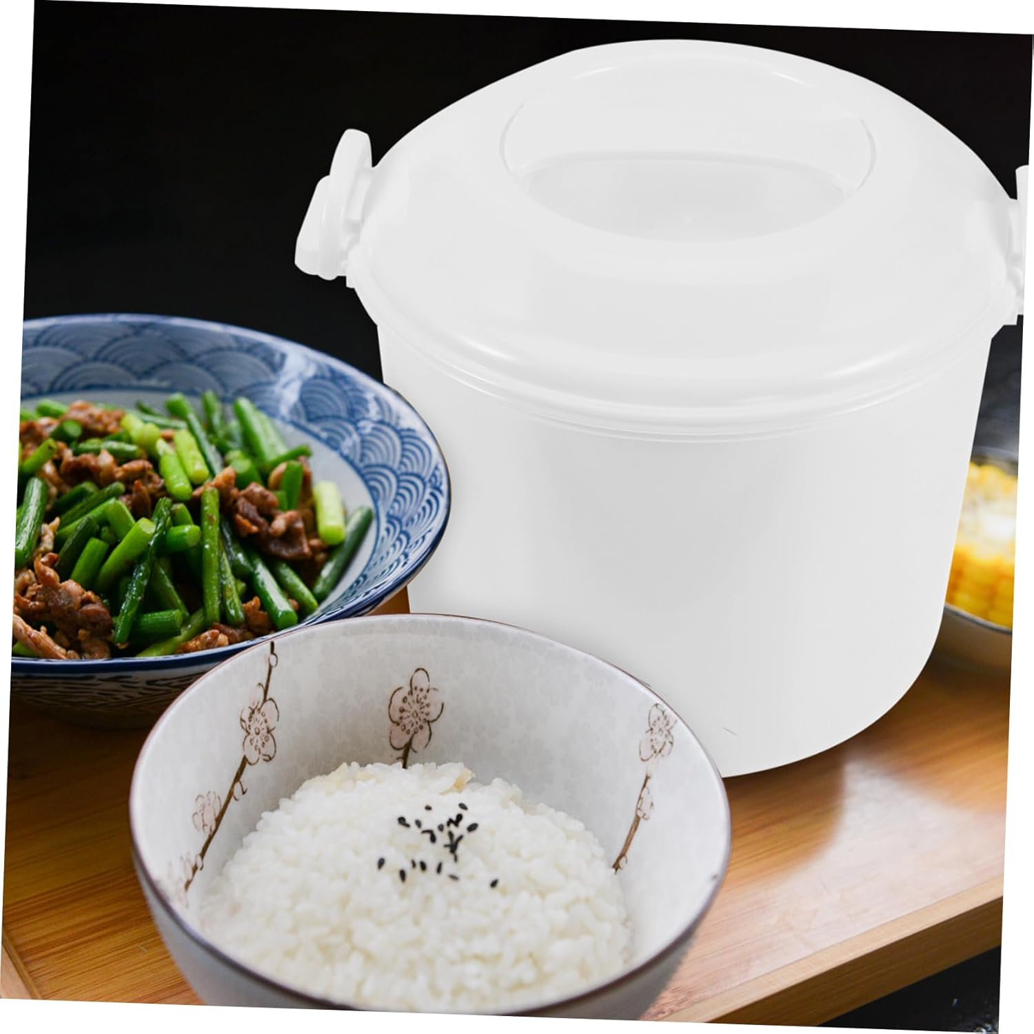 Zerodeko 1set Reusable Microwave Rice Cooker Lid Multifunctional Steamer for Rice and Vegetables Container for Efficient Cooking
